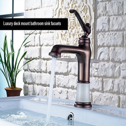 Dark bronze bathroom faucet
