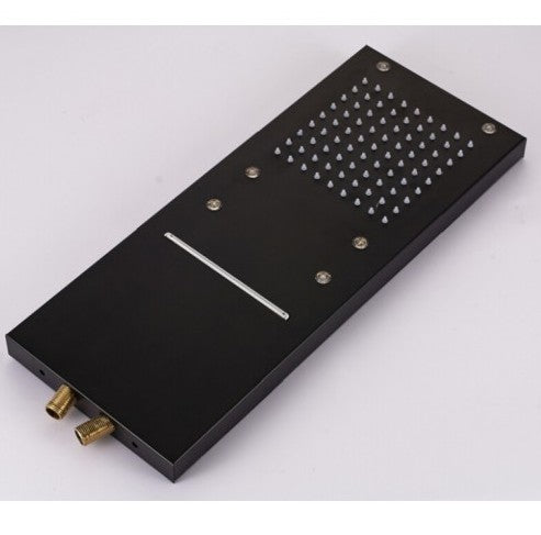 Dark Oil Rubbed Bronze Brass Rain Waterfall LED Shower Head