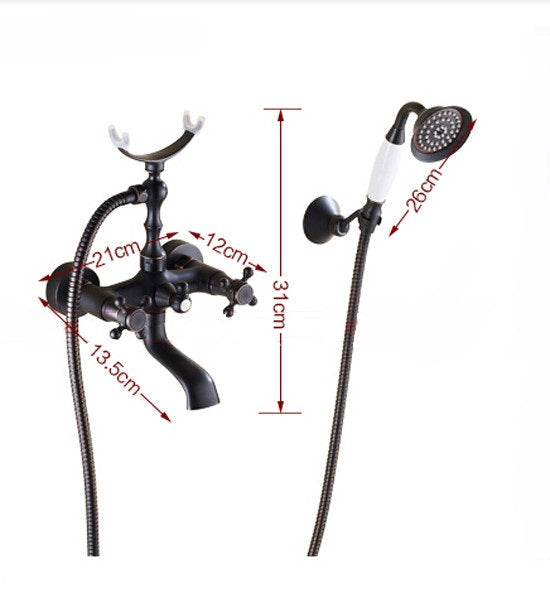 Dark Oil Rubbed Bronze Wall Mount Claw Foot Tub Faucet