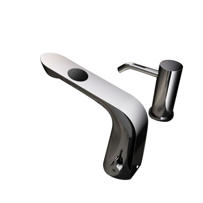 Chrome Finish Deck Mounted Infrared Sensor & Wave Sensor Bathroom Faucet 