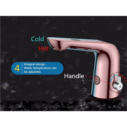 Chrome Finish Deck Mounted Infrared Sensor & Wave Sensor Bathroom Faucet 