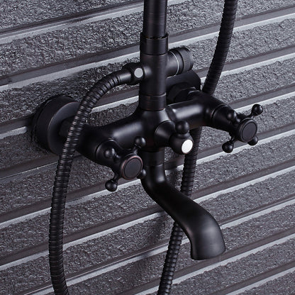 Juno 8" Oil Rubbed Bronze Rain Shower Systems with Handheld Shower