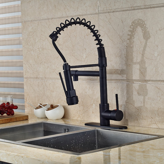 Juno Deck Mounted Oil Rubbed Bronze 8" Kitchen Faucet Dual Spouts Tap