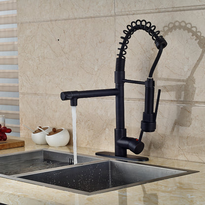 Juno Deck Mounted Oil Rubbed Bronze 8" Kitchen Faucet Dual Spouts Tap