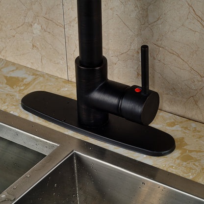 Juno Deck Mounted Oil Rubbed Bronze 8" Kitchen Faucet Dual Spouts Tap