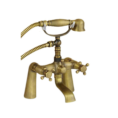 Junoshowers deck mount antique solid brass body claw foot bathtub faucet with hand held shower head is on sale now with FREE shipping to all over USA. Modern stylish design completely brushed nickel finish to match or stand out from your other bathroom fi