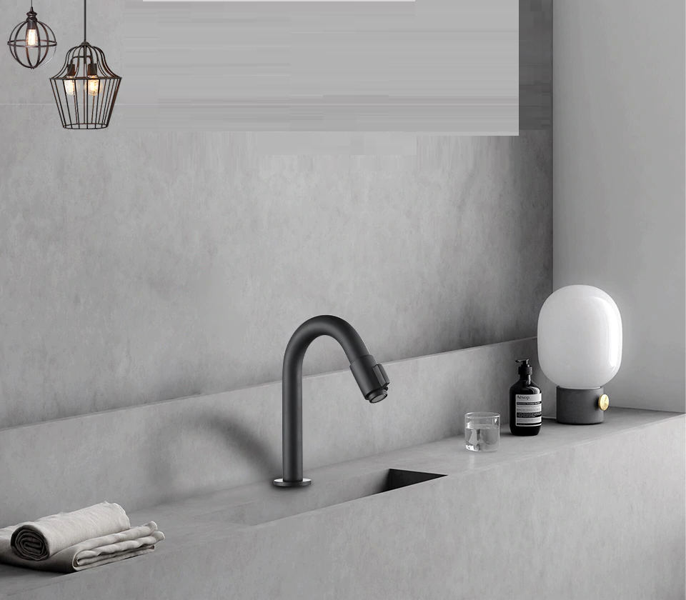 Juno Matte Black Deck Mount Bathroom Faucet