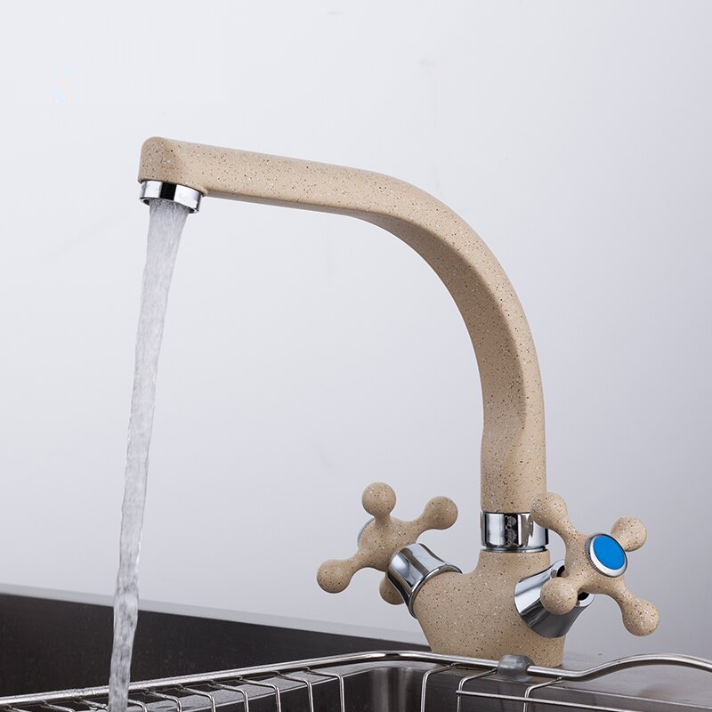 Juno Multicolor Spray Paint Dual Handle Kitchen Sink Faucet