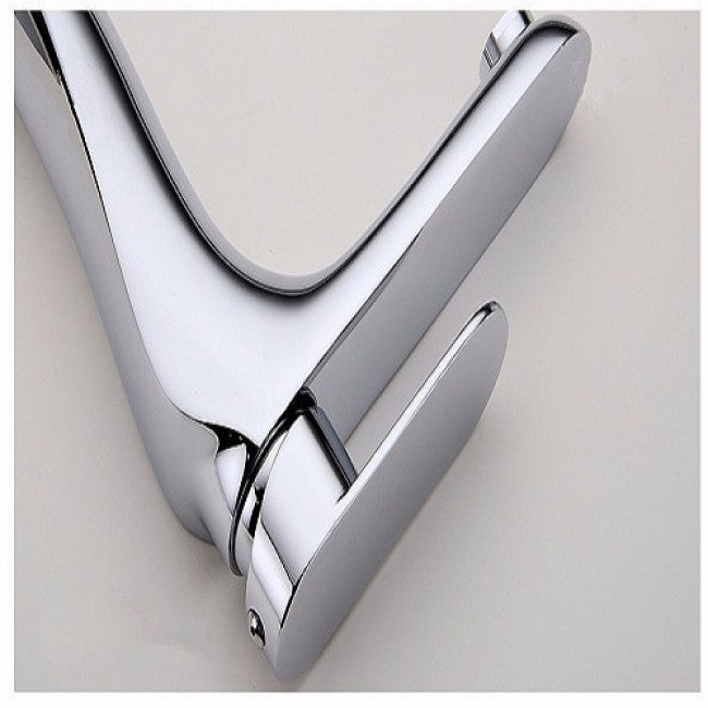 Deck Mount Single Handle Solid Brass Chrome Modern Basin Sink Faucet 