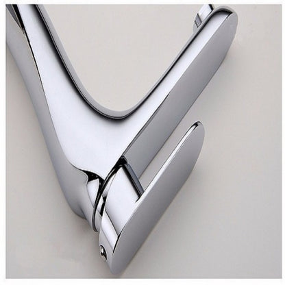 Deck Mount Single Handle Solid Brass Chrome Modern Basin Sink Faucet 