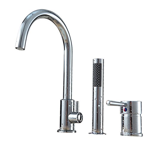 Deck Mounted Basin Faucet Chrome Finish Sink Tap 