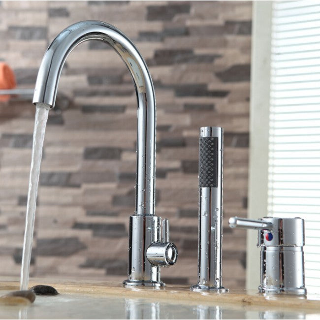 Deck Mounted Basin Faucet Chrome Finish Sink Tap  1
