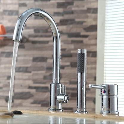Deck Mounted Basin Faucet Chrome Finish Sink Tap  1