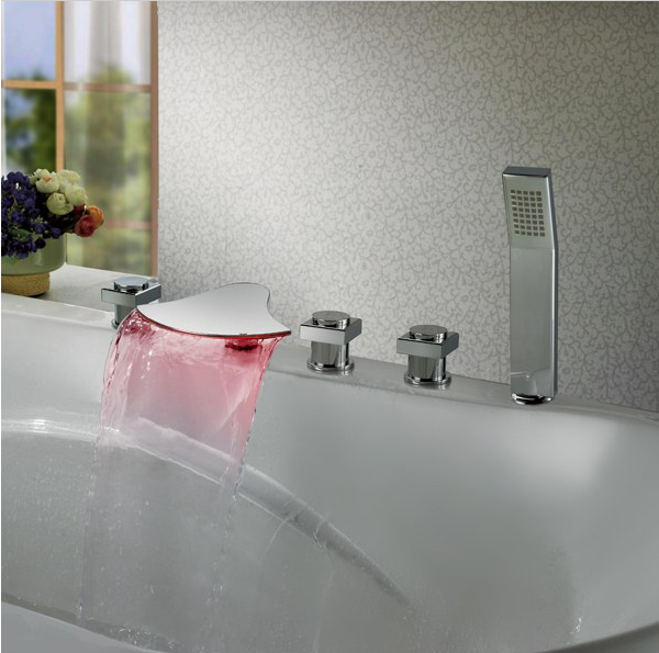 waterfall led bathtub faucet