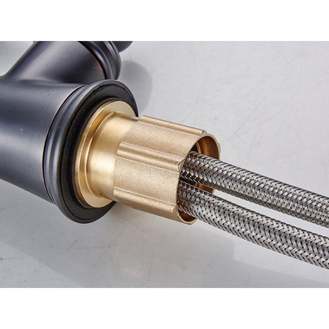 Deck Mounted Oil Rubbed Black Bronze Basin Kitchen Faucet  9