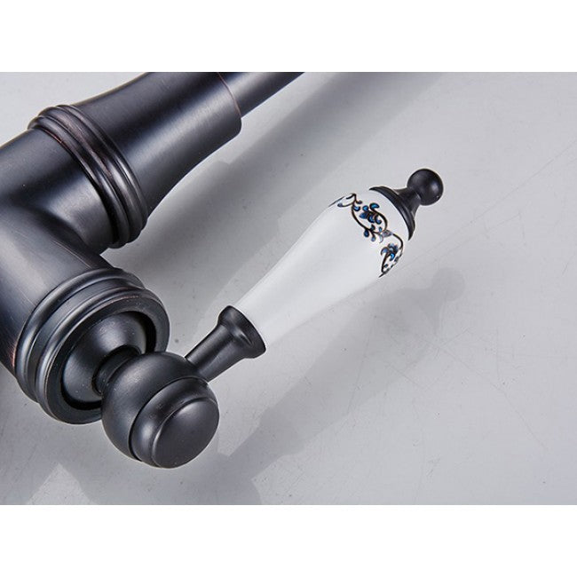 Deck Mounted Oil Rubbed Black Bronze Basin Kitchen Faucet  10