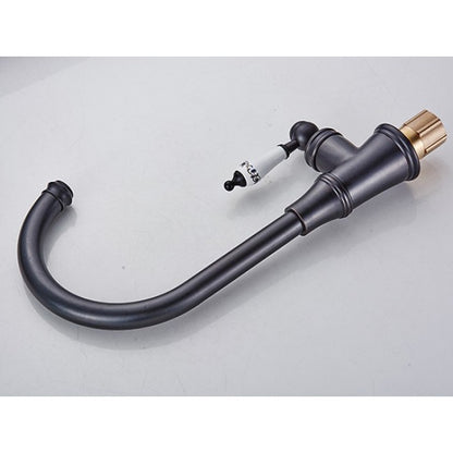 Deck Mounted Oil Rubbed Black Bronze Basin Kitchen Faucet  13