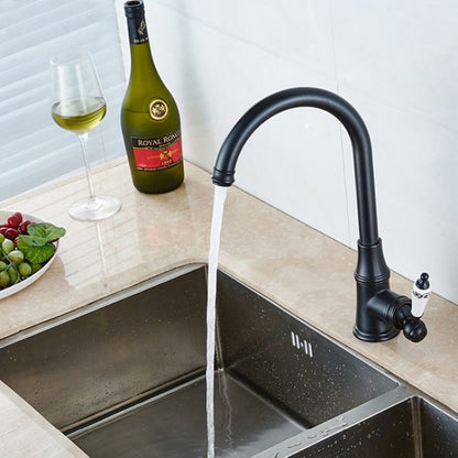 Deck Mounted Oil Rubbed Black Bronze Basin Kitchen Faucet  2