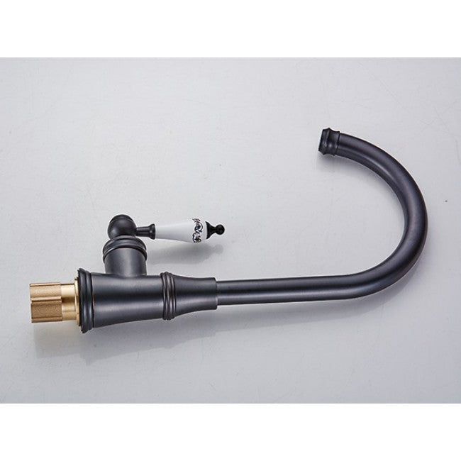 Deck Mounted Oil Rubbed Black Bronze Basin Kitchen Faucet  4