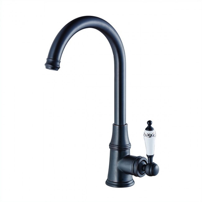 Deck Mounted Oil Rubbed Black Bronze Basin Kitchen Faucet  8