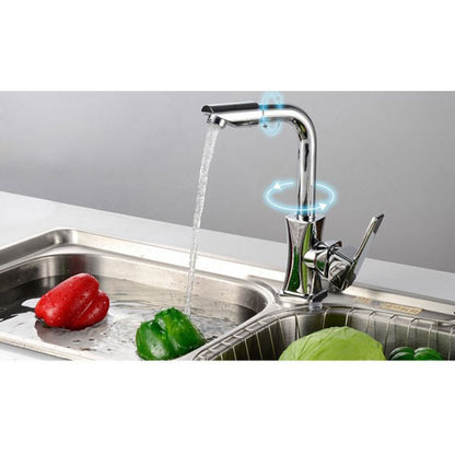Deck Mounted Thermostatic 360 Rotation Kitchen Tap Faucet 9