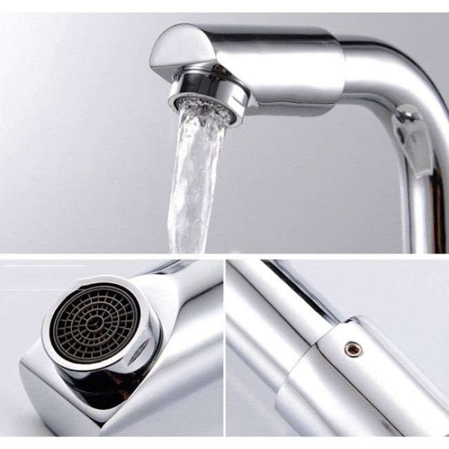 Deck Mounted Thermostatic 360 Rotation Kitchen Tap Faucet 10