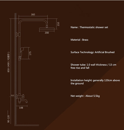 Juno European Brass Shower Faucet With Hand Held Shower