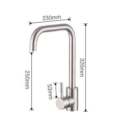 Juno Rotatable Brushed Nickel Single Handle Kitchen Sink Faucet