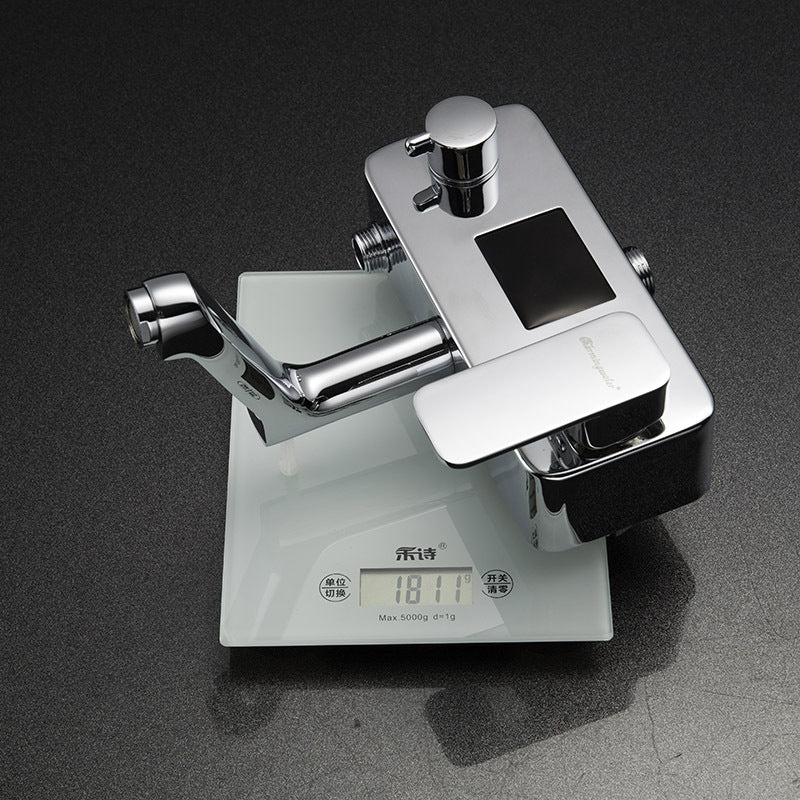 New Digital Display 8 inch Square Rain Shower Set with Handheld Shower Faucet