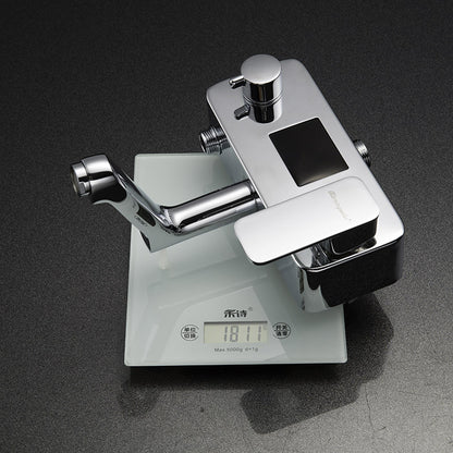 New Digital Display 8 inch Square Rain Shower Set with Handheld Shower Faucet