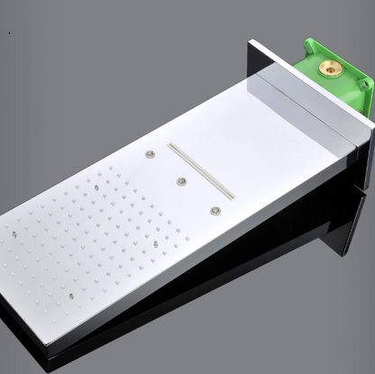 Digital Display Touch Control Panel Ceiling Mount Rainfall and Waterfall LED Shower Set