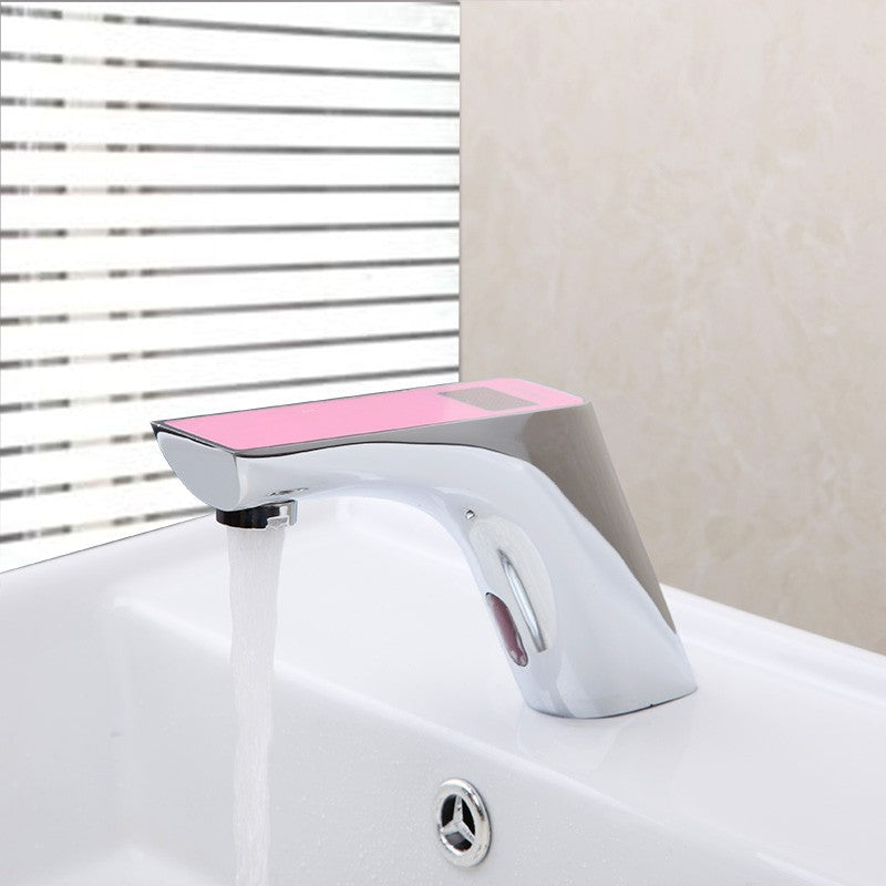 Pink Digital Disply Bathroom Touchless Faucet