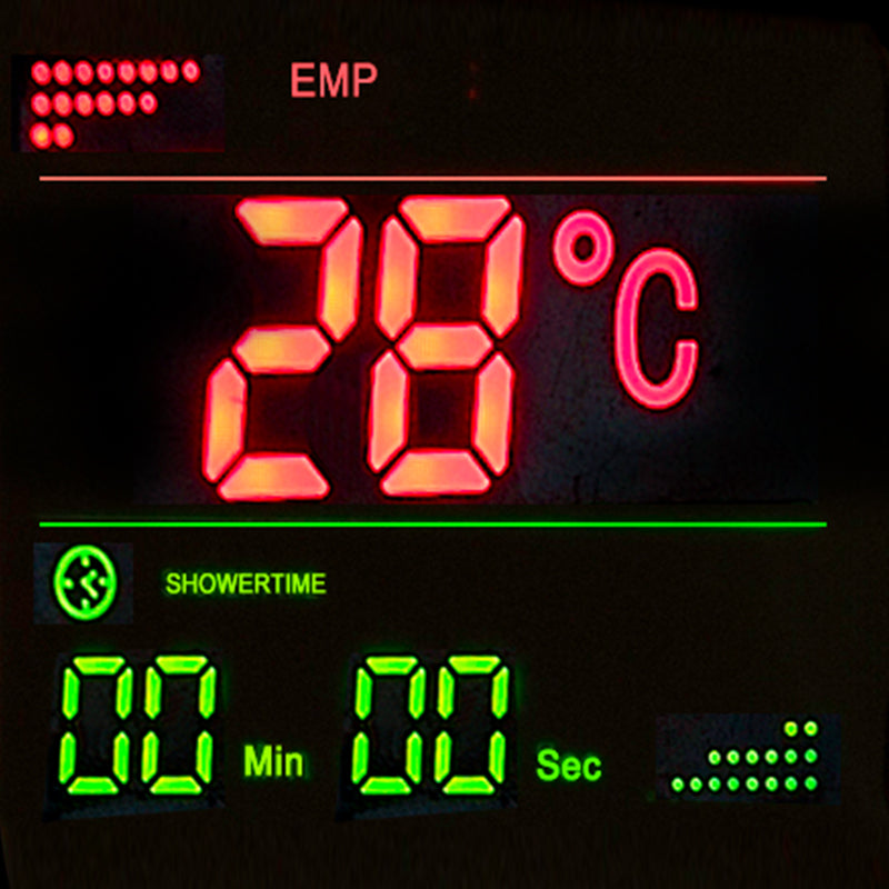 New Digital Display 8 inch Square Rain Shower Set with Handheld Shower Faucet