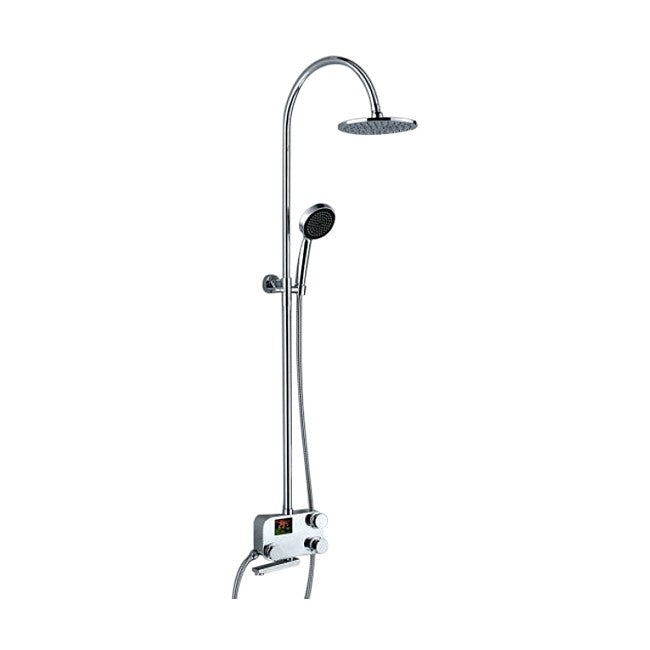 Juno Rainfall Chrome Plated Digital Shower Head Set - Handheld Shower