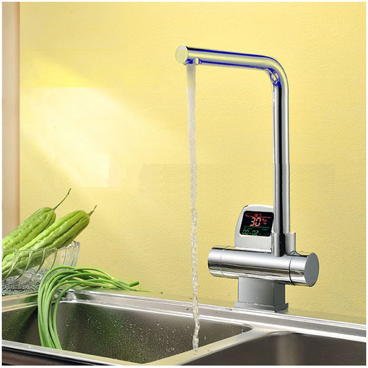 Digital Thermostatic Chrome Finish Kitchen Sink Faucet Commercial or Residential kitchen