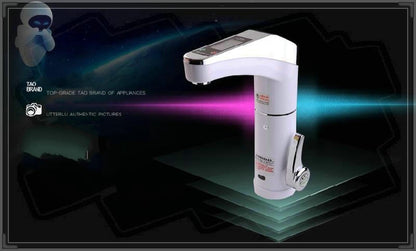 Digital White Deck Mounted Electric Single Handle Kitchen Faucet