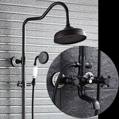 Juno 8" Oil Rubbed Bronze Rain Shower Systems with Handheld Shower
