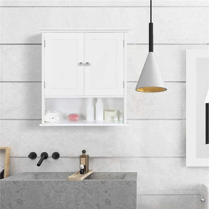 Double Door White Bathroom Medicine Cabinets