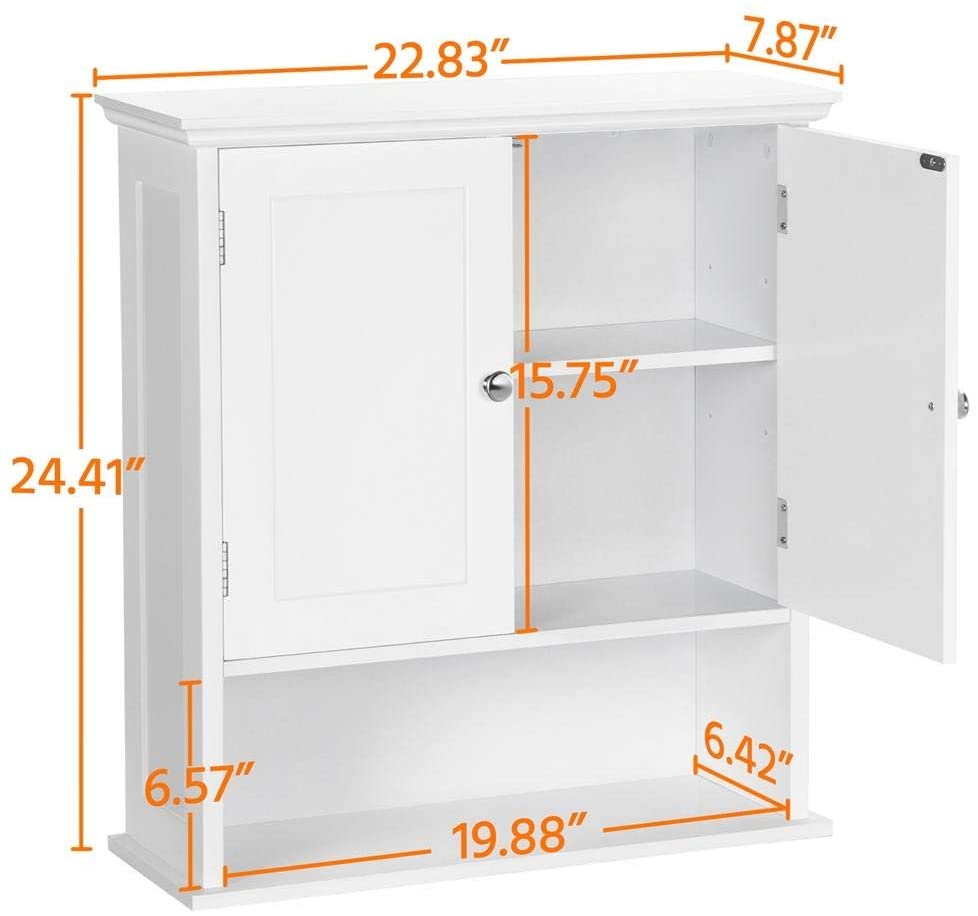 Double Door White Bathroom Medicine Cabinets
