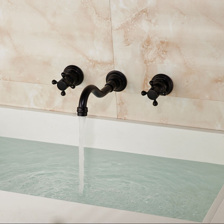 Double Handles Bath-tub Mixer Taps Oil-rubbed-Bronze