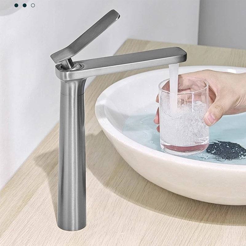 Dual-Tone Basin Mixer Tap — Black, White & Antique Finish - image 1