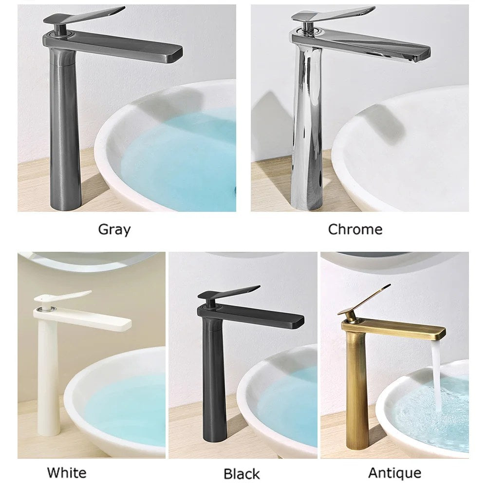 Dual-Tone Basin Mixer Tap — Black, White & Antique Finish - image 4