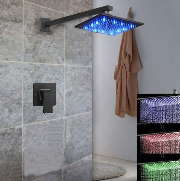 Juno Dual Handle 8 inch LED Rain Showerhead Oil Rubbed Bronze