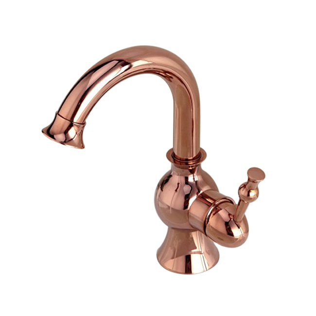 Single Handle Deck Mount Rose Gold Bathroom Sink Faucet in Gold Faucet