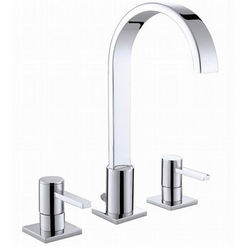 Dual Handle Widespread Long Neck Bathroom Faucet