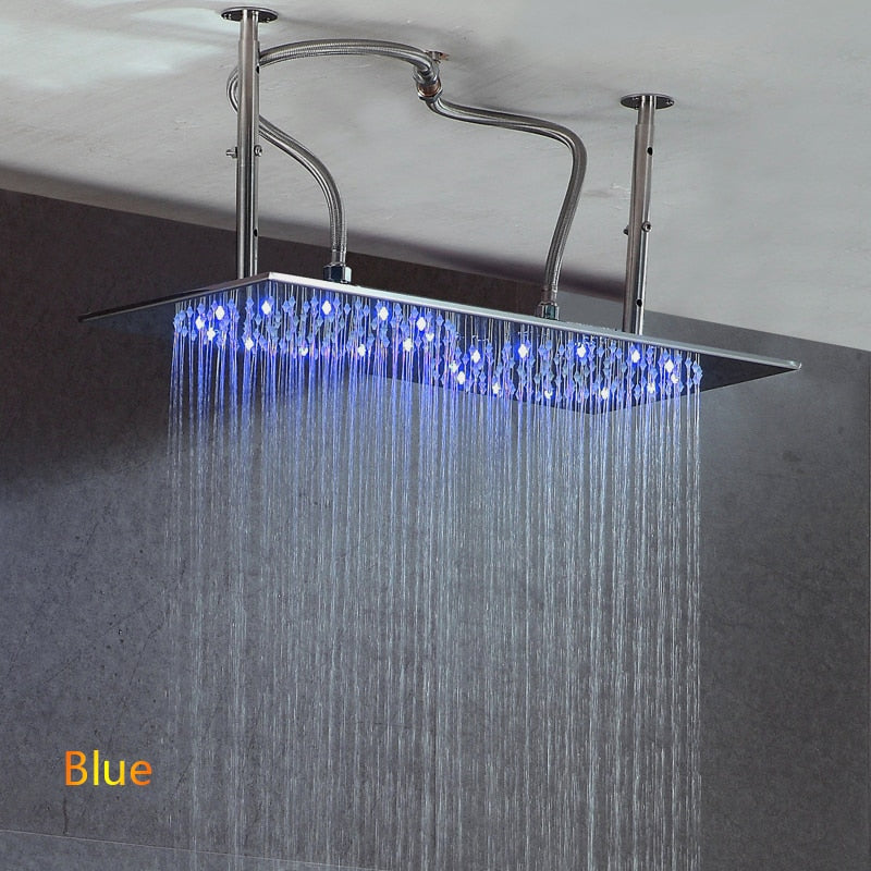 Juno 16" * 32" Luxury Dual Rain Shower Head Ceiling Mount Shower Brushed Rain Shower