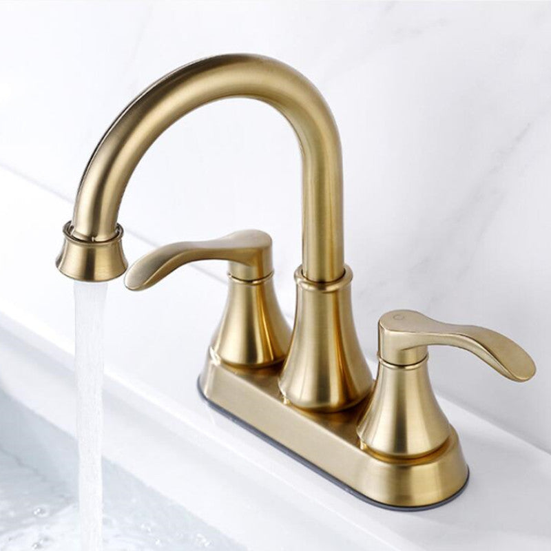 Juno Brushed Nickel Bathroom Faucet Dual Handle Deck Mounted Faucet
