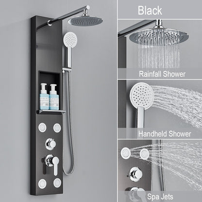 Juno Paris 5 Function LED Shower Panel Shower Head Massage Jets