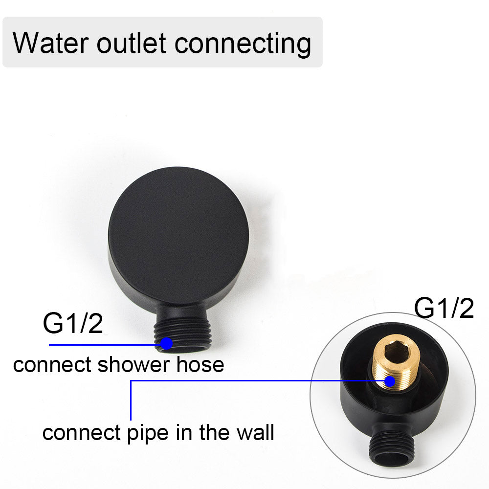 Ella Black Wall Mounted Brass Shower Set Mixer 8/10/12 Inch Shower Head