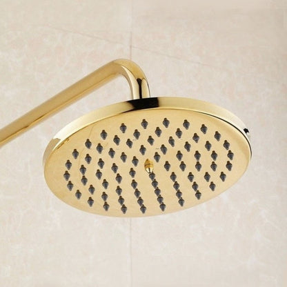 Juno Gold Finish Wall Mounted Round 8 Inches Rain Shower